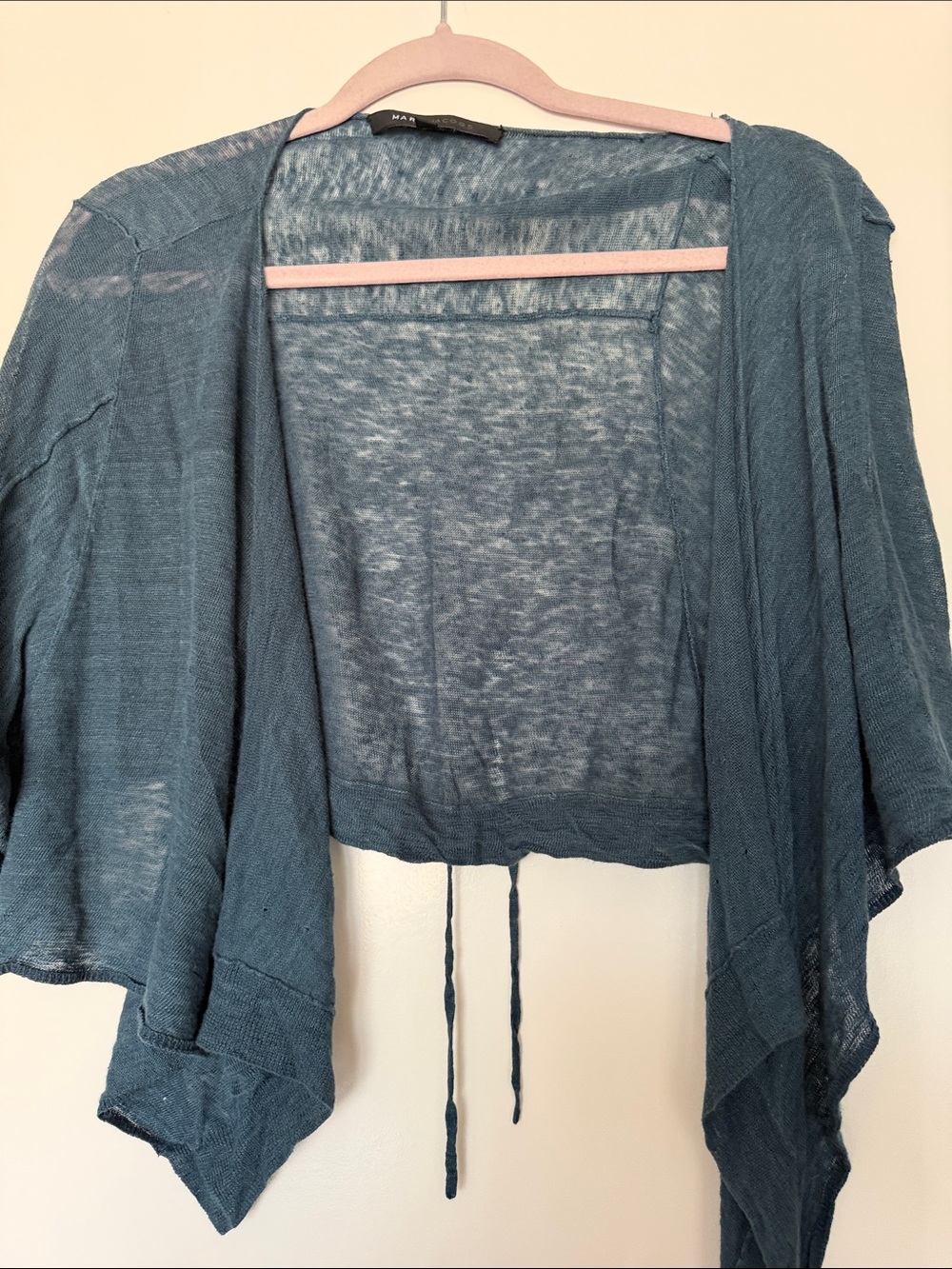 Marc Jacobs Teal Open-Front Lightweight Shrug